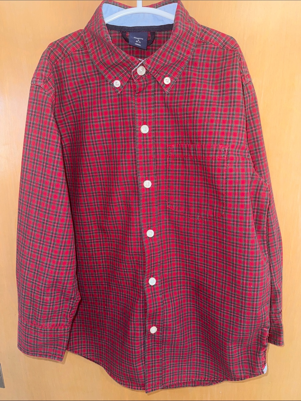 GAP Red and Green Plaid Button-Down Shirt